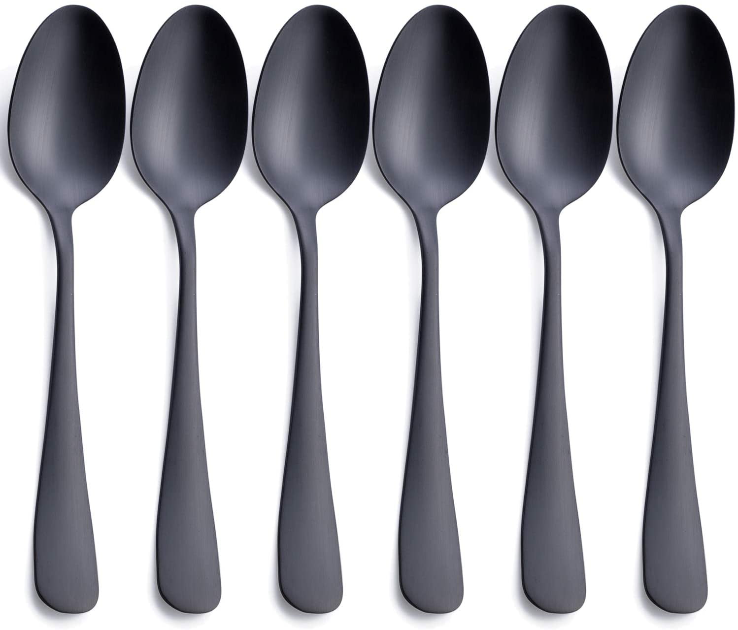 Mirror Finish & Dishwasher Safe Dinner Spoons Set of 6,Stainless Steel Silverware Flatware Cutlery Spoons Table Spoons 8 Inches 