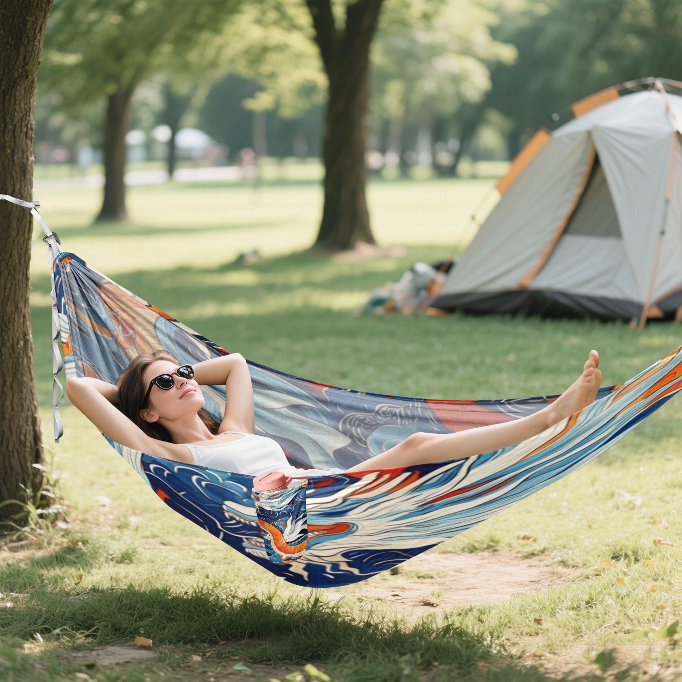 Hammock Camping Hammock Nylon Portable Hammock Travel Camping Hammock Color Dragon Pattern