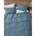 thumbnail image 6 of Chezmoi Collection Calvin 3-Piece Jacquard Comforter Set Queen Size, Blue Textured Woven Lightweight Comforter Bedding for All Season, 6 of 9