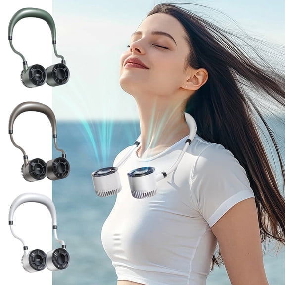 Bladeless Neck Fan 100 Speed Settings 1500mAh Rechargeable Portable Wearable Mini Fan No Hair Twisting for Travel Outdoor Office by PALIFEUR