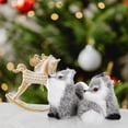 thumbnail image 2 of CIMAXIC 2pcs Mini Simulation Fox Toy Christmas Animal Decoration Cute Plush Fox Squatting Sleeping Animals Static Action Figures For Home Office Desktop Decor,3.94"X2.56"X1.57", 2 of 5