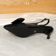 thumbnail image 5 of WAVSUF Womens Slingback Kitten Heel Pumps, Soft Sole Pointed Toe Cute Bow Casual Summer Working Shoes Black 5.5, 5 of 9