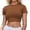 Brown, variant on Womens Tops Short Sleeve Round Neck Basic Solid Wear Y2K Tops,Wine,M