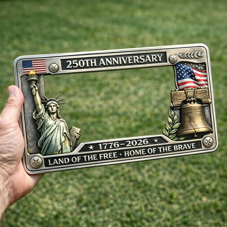 250th Anniversary Iron License Plate Frame, 250th Anniversary