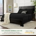 thumbnail image 2 of PURE BAMBOO Sheets Queen Size Bed Sheet 4 Piece Set, Genuine 100% Organic Bamboo Viscose, Luxuriously Soft & Cooling, Double Stitching, 16" Deep Pockets (Queen, Black), 2 of 8