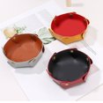 thumbnail image 3 of Paokuoon Faux Leather Storage Box Foldable Storage Tray 2Pcs Faux Leather Desktop Box for Cosmetics Keys and Jewelry Enhances Home Decor, 3 of 7