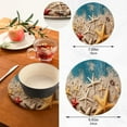 thumbnail image 3 of SKYSONIC Beach Sand Starfish Pot Holders Trivets, 2 Pcs Heat Resistant Trivets,Blue Wooden Board Cotton Thread Weave Mats for Hot Pads Pans Pot Bowl Teapot for Kitchen Decor, 3 of 7
