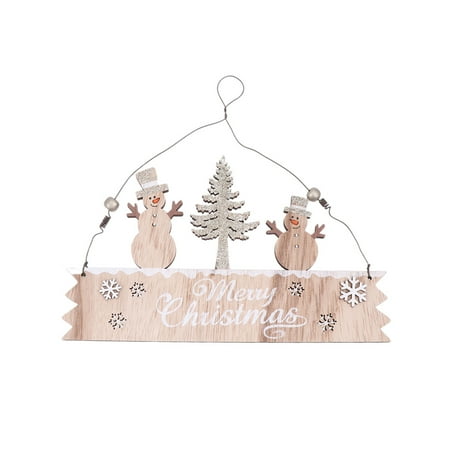 

Christmas Snowman Pendant Creative Hanging Wooden Pendant Cartoon Crafts Gift Hanging Decor for Christmas Tree