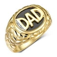 thumbnail image 4 of RYLOS Mens Rings Yellow Gold Plated Silver Ring With Diamonds and Black Onyx Designer DAD Ring; Rings For Men Size 9, 4 of 7