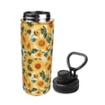 thumbnail image 2 of Lsque Green Leaf Sunflower Pattern Water Bottle,18oz Sports Insulated Kettle for Cycling Gym Basketball Outdoor, Suitable as a Present, 2 of 7