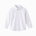 thumbnail image 3 of 17T Teen Boys Shirts Solid Color Button Up Shirts Formal Dress Shirts Classic Oxford Long Sleeve Stylish Classic 2-16T Toddler to Youth Spring Fall Tops, 3 of 5