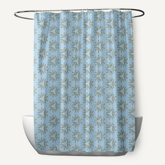 Simply Daisy 70" W x 73" L Chickens-go-round Polyester Shower Curtain, After Rain Blue [1 Ct]