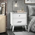 thumbnail image 2 of Camaflexi Mid Century 2 Drawer Night Stand Solid Wood, White, 2 of 8