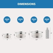 Pinnacle 3-Piece Insulated Casserole Set 3.7/2.6/1.5 qt Thermal Bowls Stainless Steel