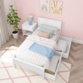 thumbnail image 6 of Max & Lily Twin Bed Frame with Storage Drawers, Solid Wood Platform Bed for Kids, White, 6 of 11