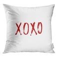 thumbnail image 1 of RYLABLUE Red Brush XOXO Hugs and Kisses Hand Lettering Valentine Day Throw Pillowcase Cushion Case Cover, 1 of 1