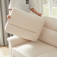 thumbnail image 4 of Leumius 82" Velvet Sofa, 3 Seater Couch, Mid Century Modern Couches with Metal Legs for Living Room & Bedroom,Beige, 4 of 14