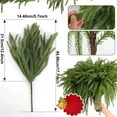 thumbnail image 3 of Ktoot 1 Pcs 18"Norfolk Pine Branch -Real Touch Artificial Christmas Green Plants Branches Faux Greenery Stem Fake Cedar Pine Picks for Vase DIY Crafts Garland Wreath Xmas Indoor Outdoor Home Decor, 3 of 9