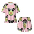 thumbnail image 5 of "Wukai Panda Avocado Women's Pajama Set - Short-Sleeve Top and Shorts with Elastic Waistband and Pockets for Loungewear, Yoga, and Casual Wear-4X-Large, 5 of 8