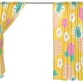thumbnail image 3 of Coolnut Exotic Hibiscus Flowers and Pineapple Sheer Gauze Door Curtain Window Curtain Drapes for Living Room Kids Bedroom Window Treatment Decor W55 x L78 In 2 Panels, 3 of 3