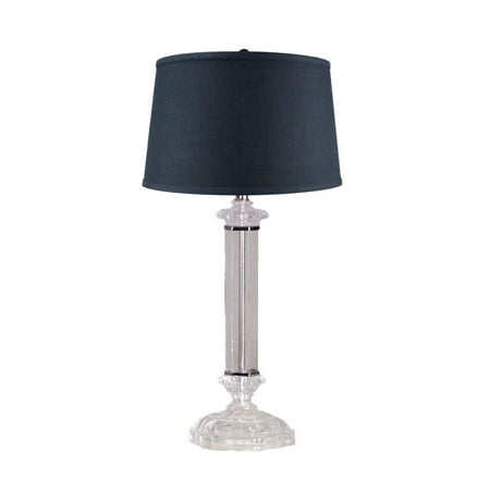 - Battersby Table Lamp Base by Laura Ashley with Satin Nickel Shallow Drum Hard Back Textured Slate Blue