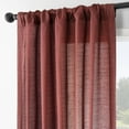 thumbnail image 3 of Half Price Drapes Red Rustic Linen Weave Light Filtering Curtains for Bedroom (2 Panel), 50W X 84L, 3 of 12