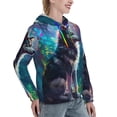 thumbnail image 6 of Disketp Colorful Plant Wolf Womens Casual Hoodies Crew Neck Long Sleeve Sweatshirts Pullover Tops-X-Large, 6 of 7