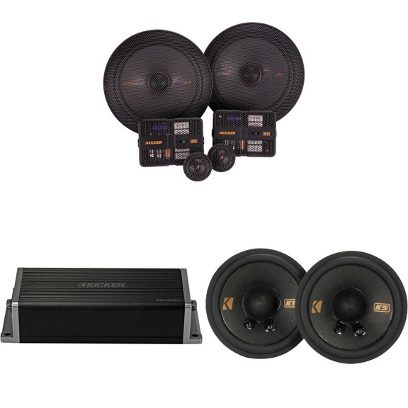 Kicker 47KEY2004 4-Channel DSP Smart Amp w/ 51KSS 6.75" & 2.75" Audio Upgrade Bundle
