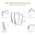 thumbnail image 3 of Double Wall Coffee mugs, (4-Pcak) 16 Ounces-Clear Glass with Handle,Insulated,Cappuccino,Tea ,Latte Cups,Beverage Glasses Heat Resistant, 3 of 6
