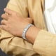 thumbnail image 4 of JeenMata Pulsera de eslabones de plata pulida para hombre - Joyería moderna entrelazada, 4 of 6