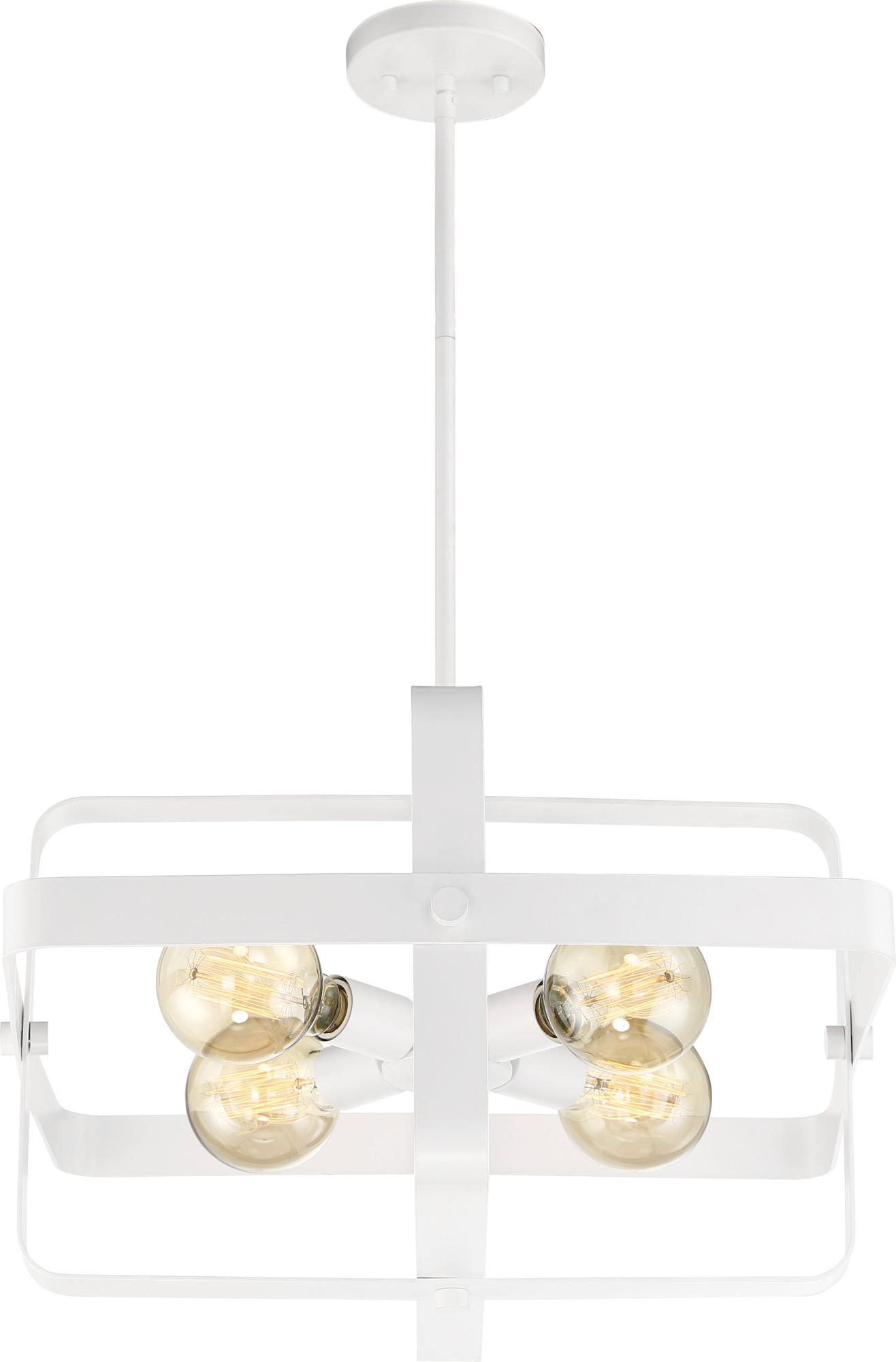 60/6722-Nuvo Lighting-Prana-4 Light Pendant-20 Inches Wide by 12 Inches High-White Finish - image 4 of 7