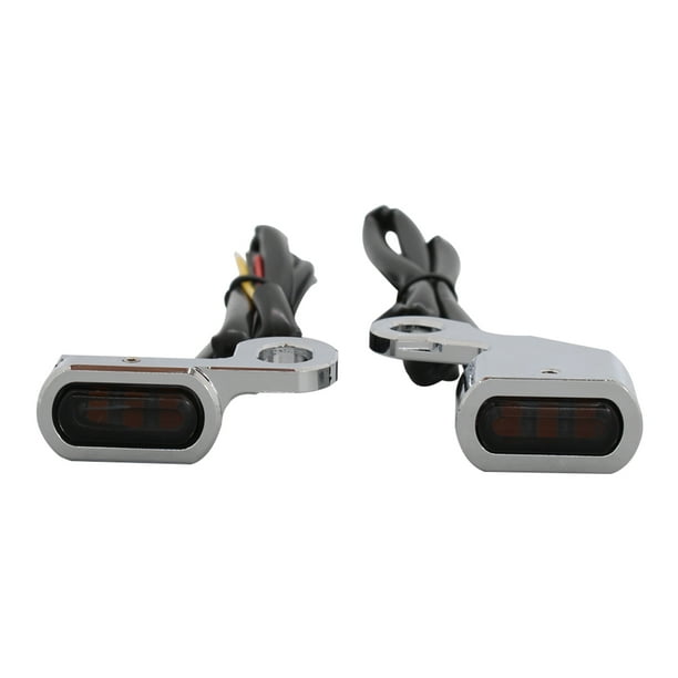 2 luces indicadoras de giro delanteras para Softail, Dynas y Sportsters Humo plateado