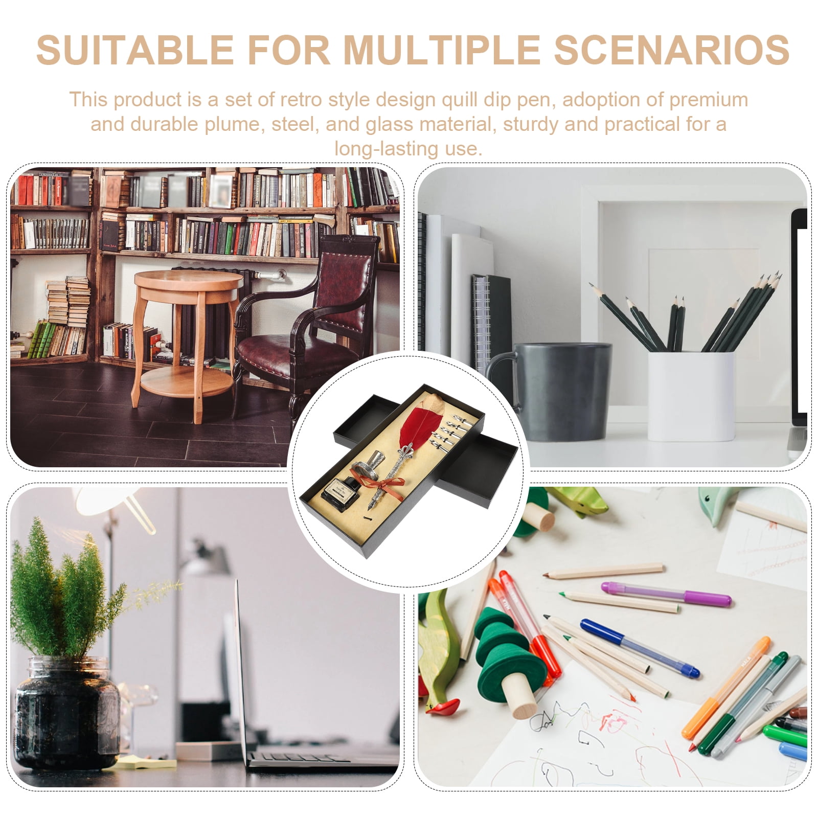 FOMIYES Creative Calligraphy Quill Pen Set Assorted Color for Decorating 2Sets