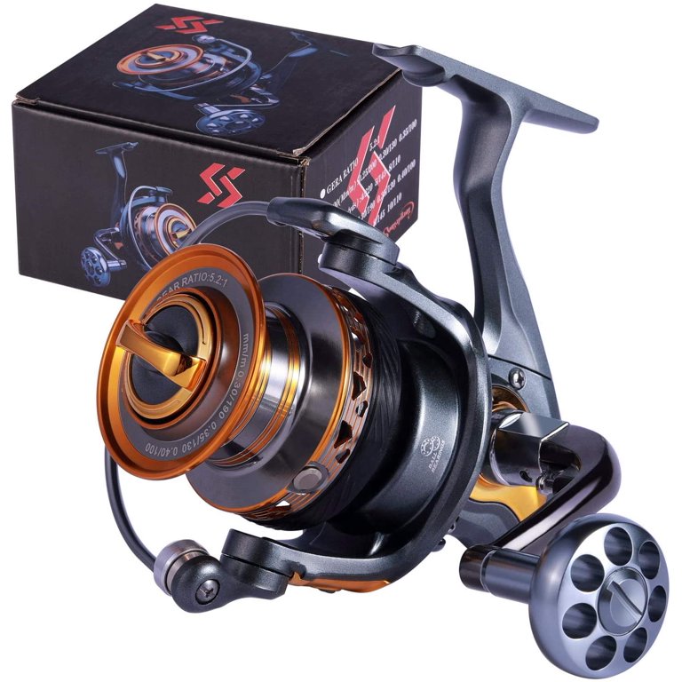 Sougayilang Spinning Reel - Freshwater and Saltwater Fishing Reels Spinning  Stainless Steel Bearings Smooth Powerful 9+1 Steel Ball Bearings Up to  17.7lbs of Smooth Drag Fishing Reels 