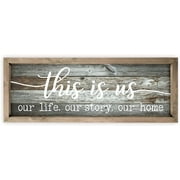 This Is Us Rustic Wood Wall Sign 6x18 (Gray with Frame)
