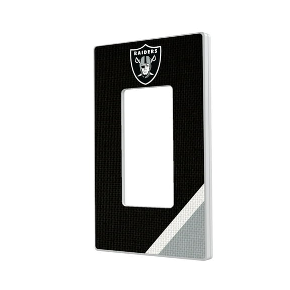 Las Vegas Raiders Diagonal Stripe Single Rocker Light Switch Plate