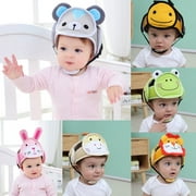 Baby Adjustable Safety Helmet Cartoon Head Protection Cap Breathable Anti-fall Soft Headguard Cap