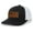 Black/White, variant on Heritage Pride Christian American Flag Cross Laser Engraved Leather Patch Mesh Back Trucker Hat, Black/Black