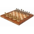 thumbnail image 3 of Small Staunton Solid Brass Chess Set with Elm Burl Chess Board, 3 of 7