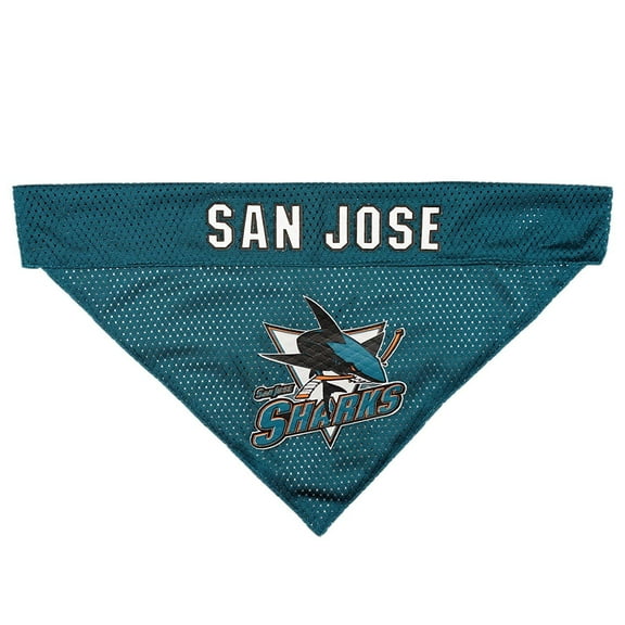 Pets First NHL San Jose Sharks Bandana! NEW Reversible Pet Bandana - 2 sided Premium Bandanna