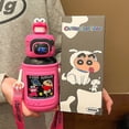 thumbnail image 2 of Crayon Shin-chan inteligente de gran capacidad 316 Pantalla de temperatura anticaída taza con pajita para beber para niños para uso escolar, 2 of 5