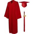 thumbnail image 1 of Toga de diploma universitario y birrete de graduación para adultos 2023 Disfraz de graduación de secundaria rojo M para hombres y mujeres, 1 of 5