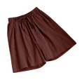 thumbnail image 6 of HTNBO Women's Knee Length Bermuda Shorts Cotton Linen Yoga Short Elastic Waist Athletic Casual Summer Shorts, 6 of 6