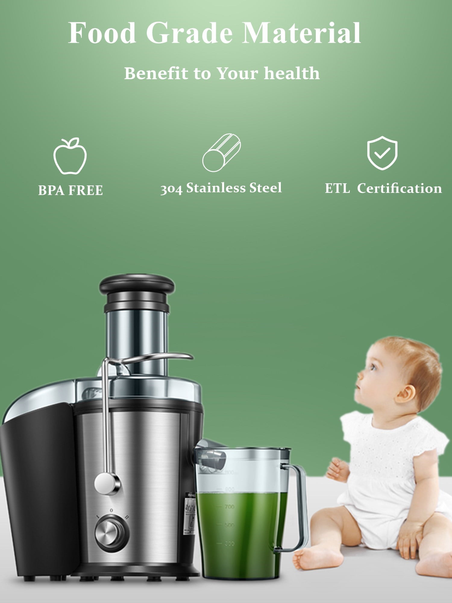 800W Hydraulic Centrifugal Juicer Professional Commercial Electric Juicer  Vegetable Fruit Household Gear Adjustable Juicer