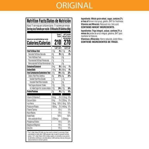 Kelloggs Frosted Mini-Wheats Cold Breakfast Cereal, High-Fiber, Whole Grain, Family Size, Original, 24Oz Box (1 Box) - Pack of 2