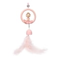 thumbnail image 1 of Bonitas campanillas de viento con plumas, regalo de cumpleaños, árbol, patio, boda, balcón, dormitorio, resina Chica Rosa 7.5cmx3cm, 1 of 9