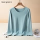 thumbnail image 3 of Minnieouse Ropa interior de fondo para mujer, lencería gruesa cálida para niñas, Tops de capa Base de cuello de manga larga de Color sólido de Ropa interior Verde L Minnieouse AP013747-02, 3 of 6