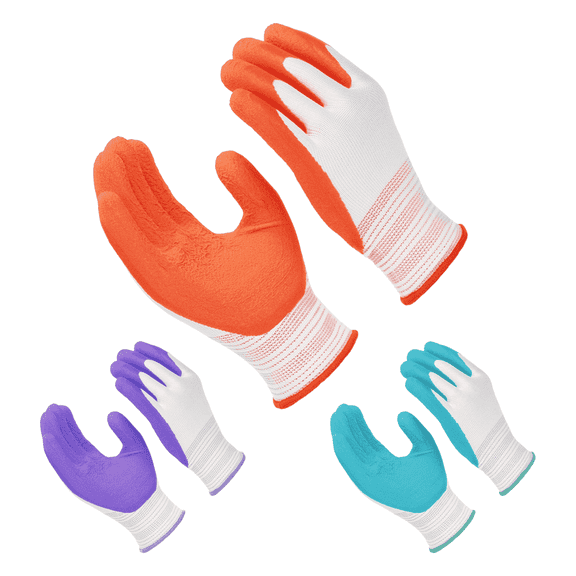 Gardening Gloves 3 Pair , Grip Enhanced Work Gloves for Weeding, Planting Indoor Outdoor Garden Tasks
