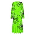 thumbnail image 4 of WXLWZYWL Womens Halloween Dress Plus Size Womens Dresses Fall 2024 Floral Printed Long Dress Long Sleeve Round Neck Sundress, 4 of 4