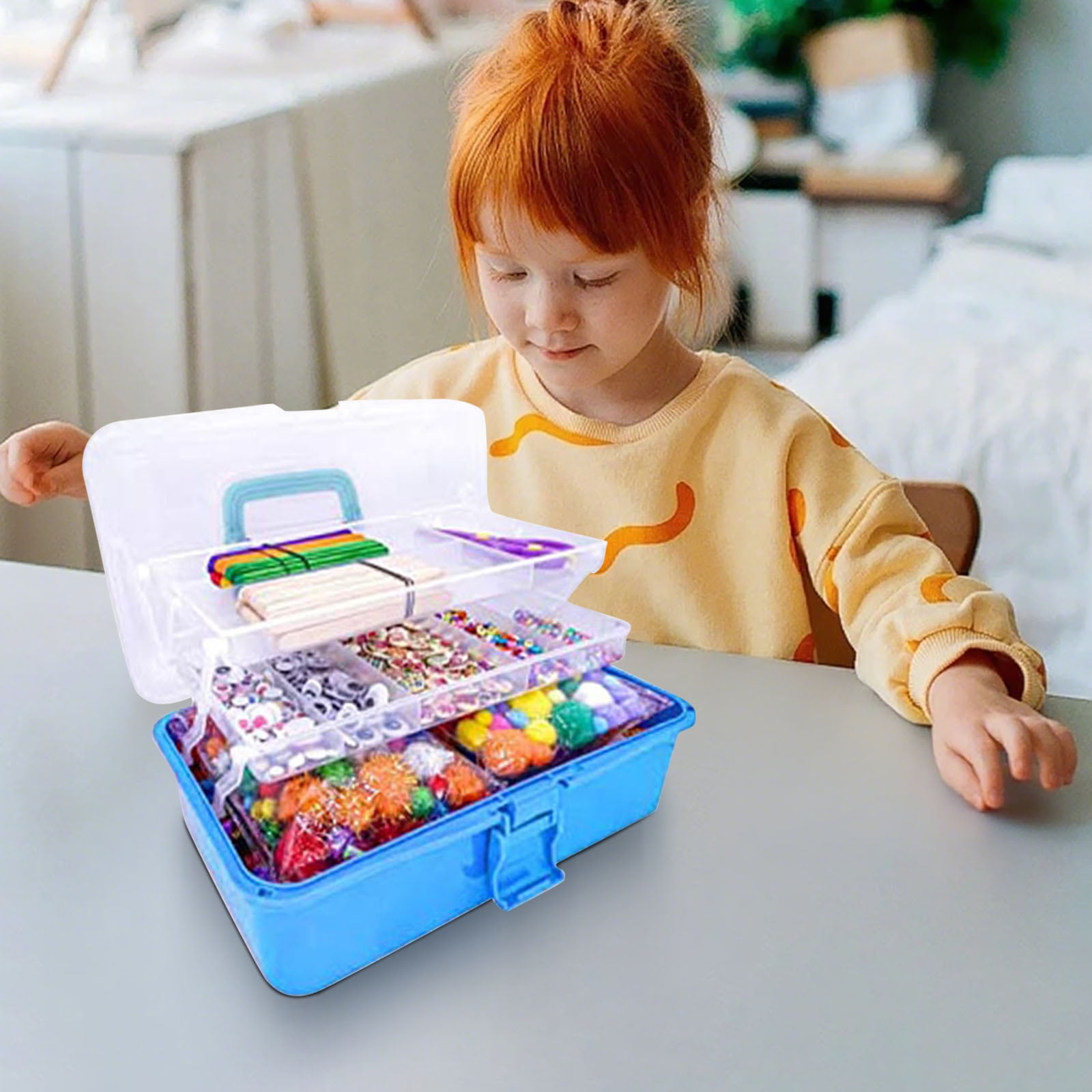 Arts and Crafts Kit for Kids Ages 2-4 Kids Art Set Craft Kits, DIY Tote Box Children’s Gift Set with Complete Art Supplies for Toddler Creative Play